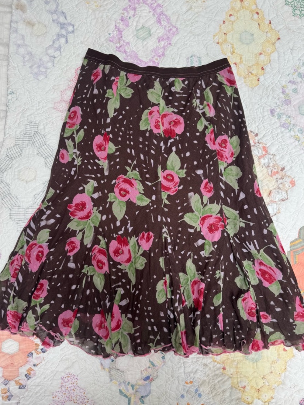 Vintage Free People Cotton Floral Skirt